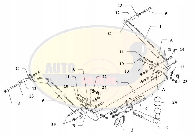 Hak holowniczy RENAULT MEGANE I CLASSIC G22 Producent Auto-hak