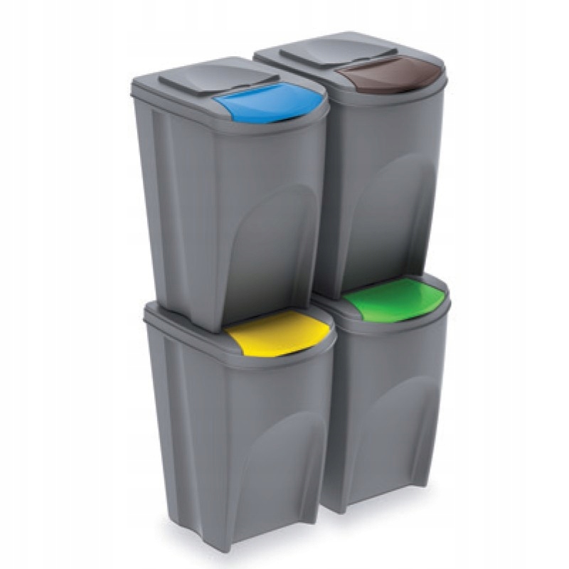 Levně Koš na třídění 35 l 4ks vertikální
