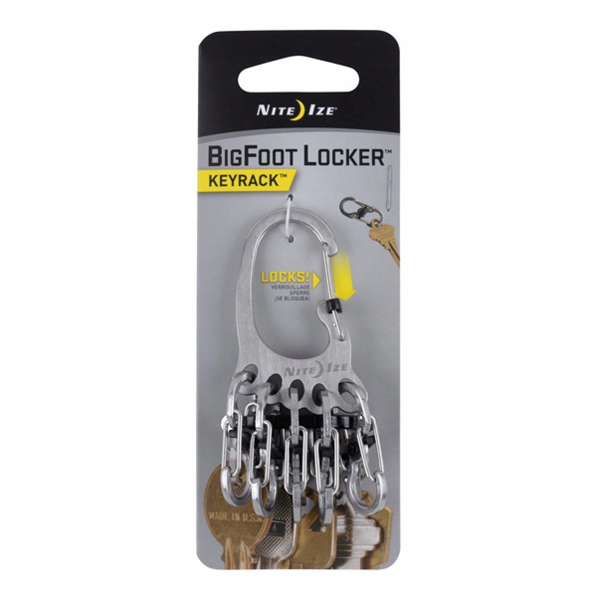Brelok na klucze z blokada Nite Ize BigFoot KeyRack Locker Stalowy