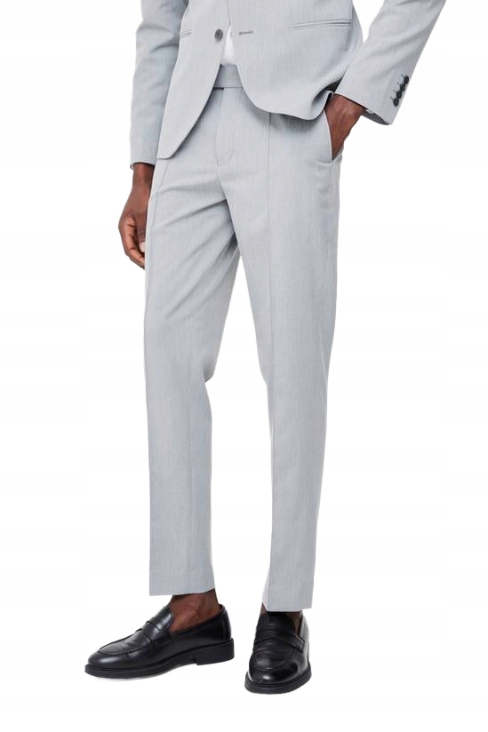 Boohoo Man Šedé Elegantní Kalhoty Jednoduchého Střihu 32 Z3A