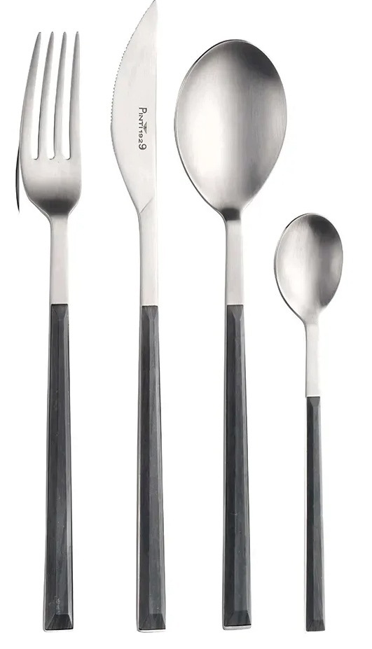 Pintinox Sada príborov Sushi Queen Ebony Satin 24 kusov, čierno-zlatá darčeková