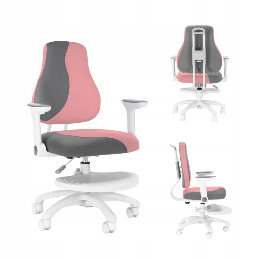 Detská rastúca stolička Neoseat Kinder White Plus ružová