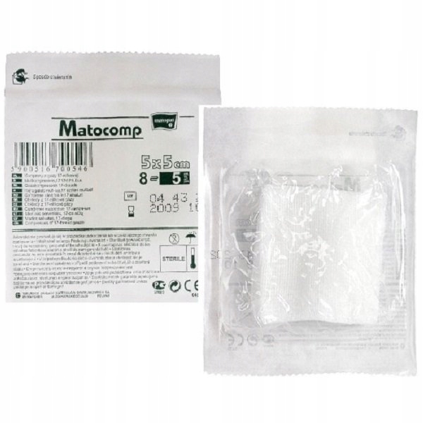 

Kompresy z gazy Matopat jał 13N 8W 7.5x7.5cm 3szt
