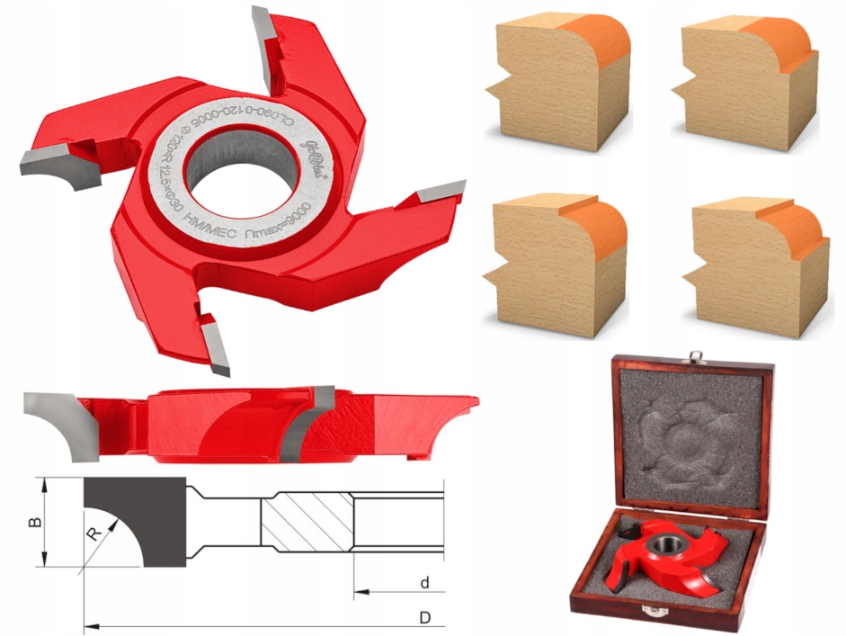 Globus Fréza Hm Čtvrtkruhová 120x30x17,5/R=12,5 Pravá CL090-0120-0005