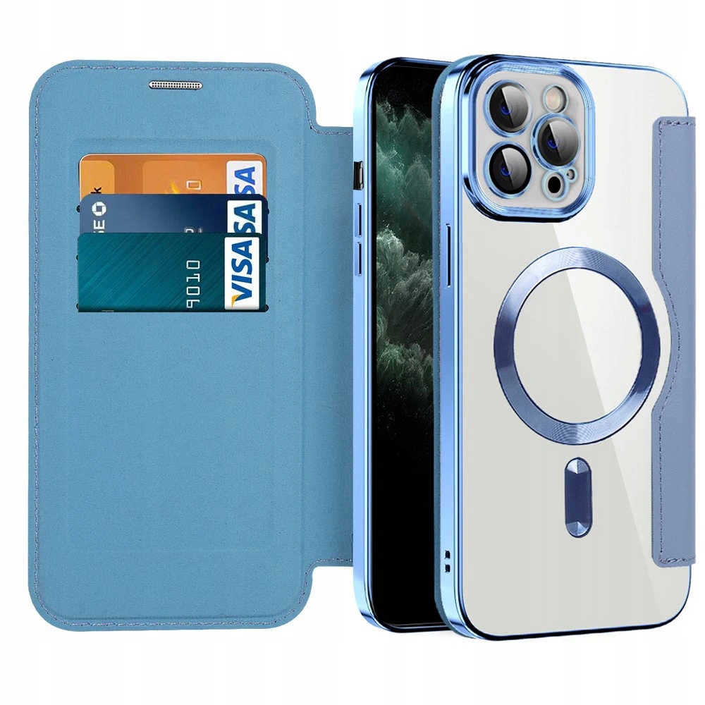 Techsuit SmartMag Book etui na iPhone 11 Pro Max jasnoniebieskie