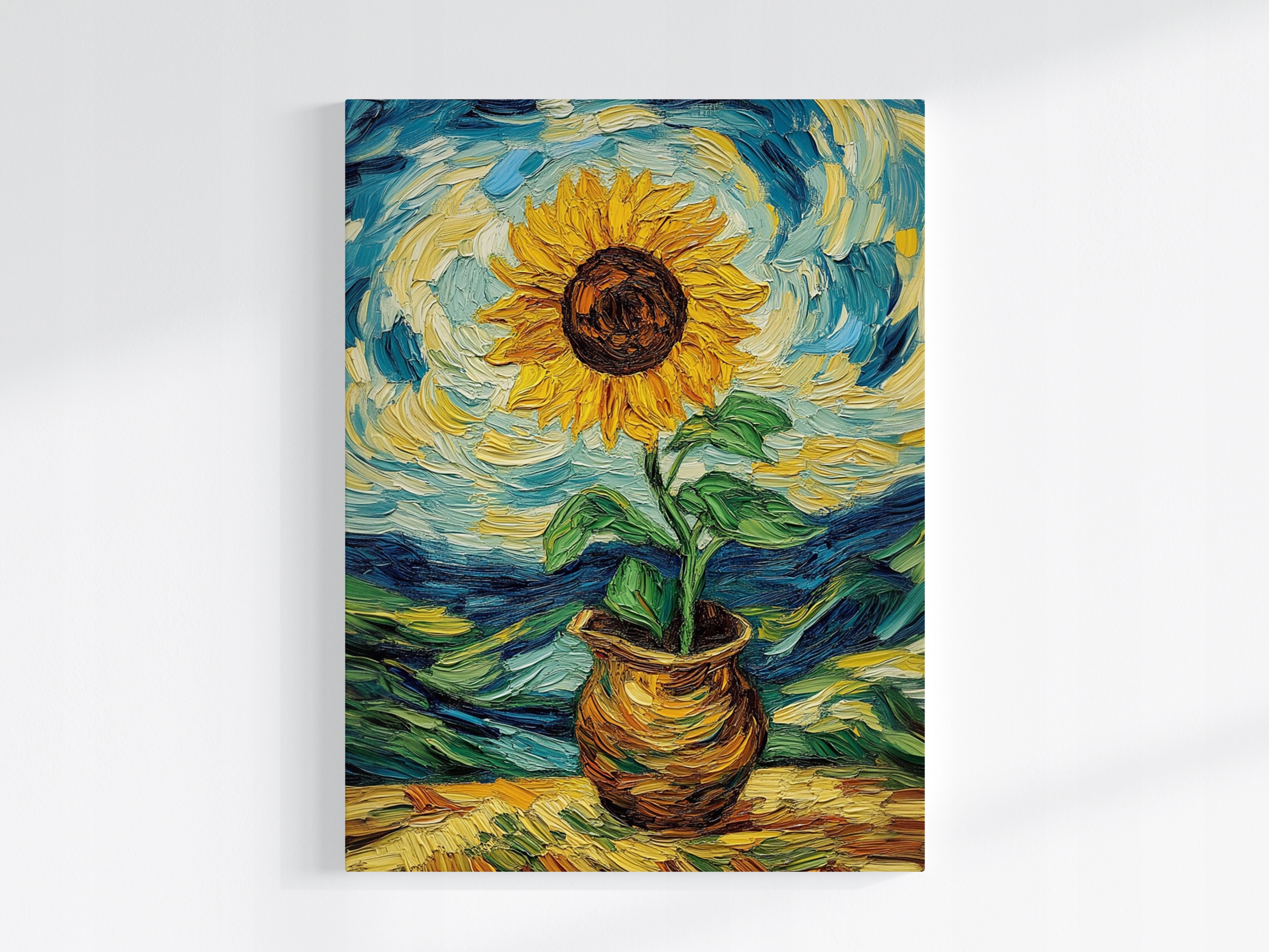 Obraz Na Plátně Canvas Dekorace Slunečnicový Květ Van Gogh Styl 60x80
