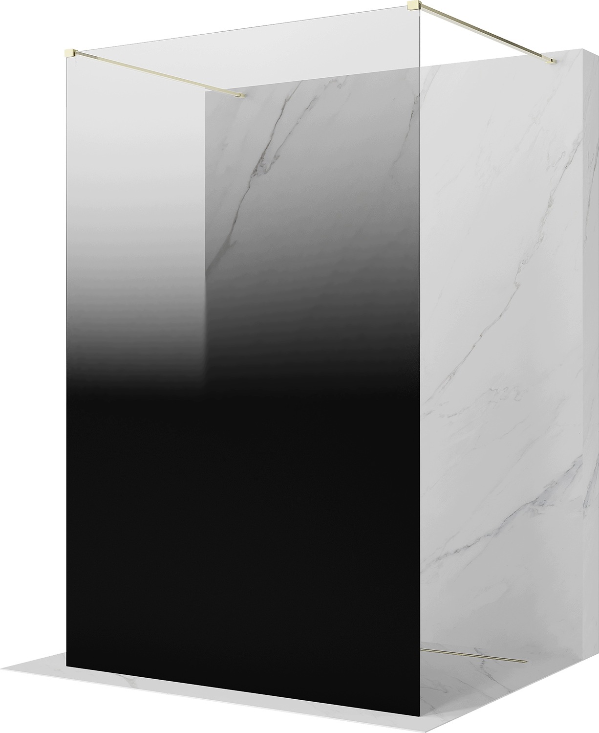 Mexen Kioto Ścianka Prysznicowa 110X200 CM Czarna 8MM Złota