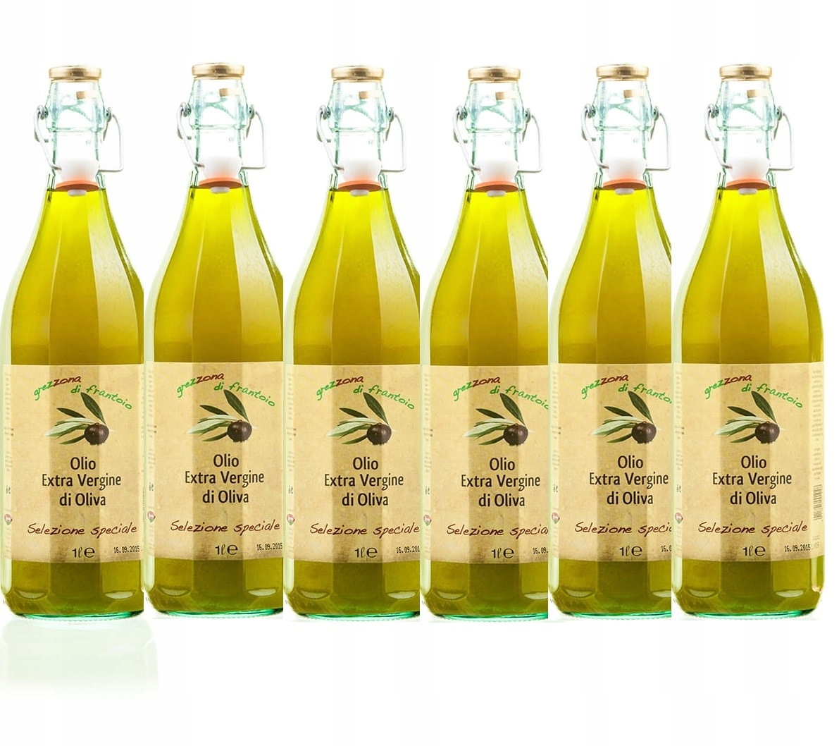 Levně Italská nefiltrovaná Oliva Extra Vergine Grezzona 1L x 6