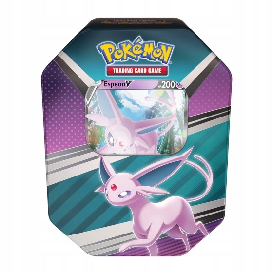 Zestaw oryginalnych kart Pokemon Tcg: V Heroes Espeon V Tin (Puszka)