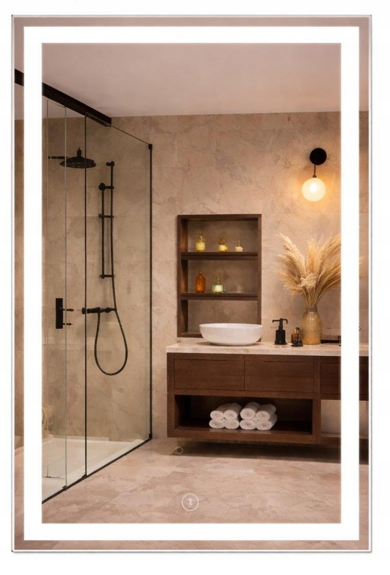 Led Podsvietené Zrkadlo Led 100x80 Dotykový Vypínač Obdĺžnikové Zrkadlo