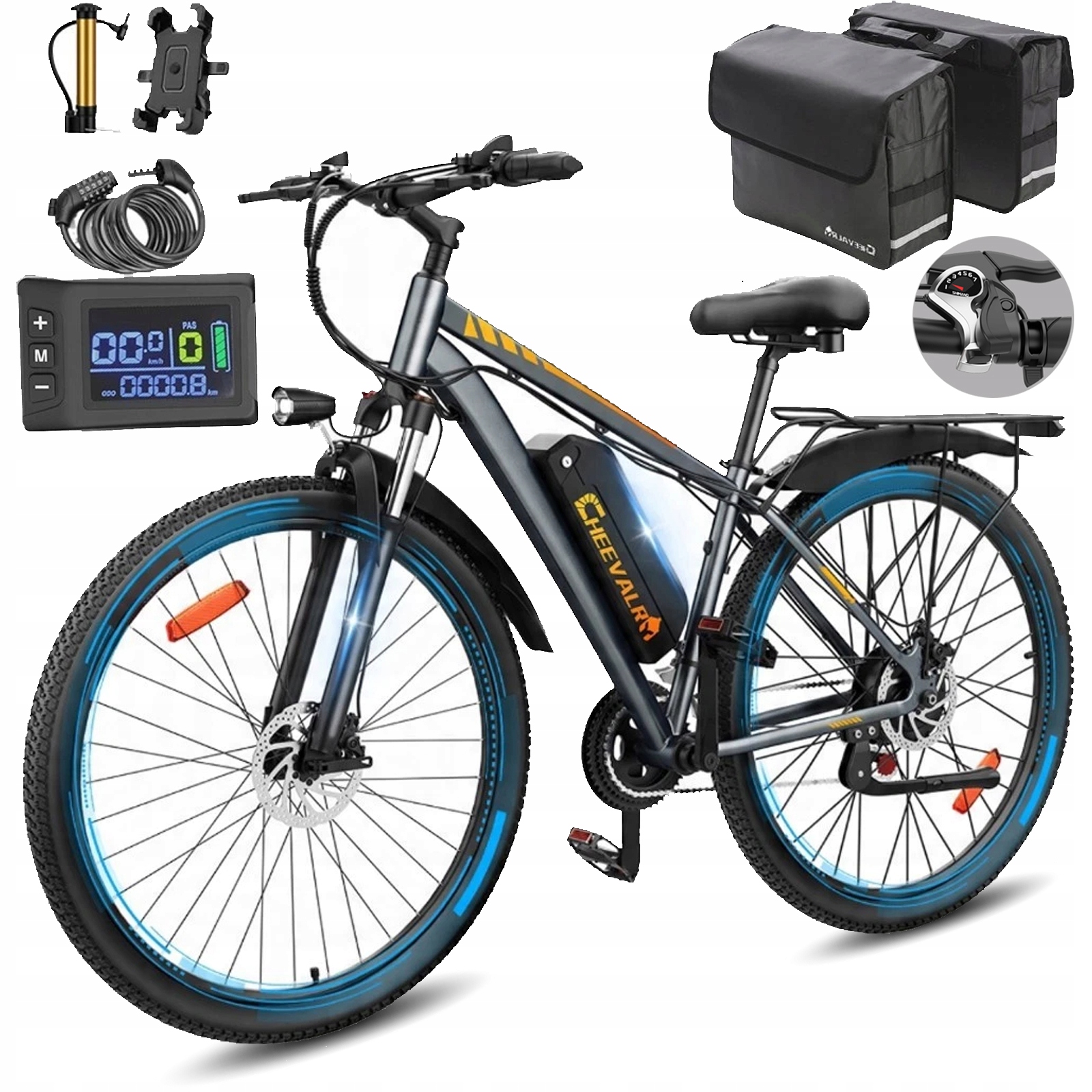 Cheevalry Horské elektrické vozidlo 1000W 18.6AH 50 km/h 90 Km 21-rychlostní Pl