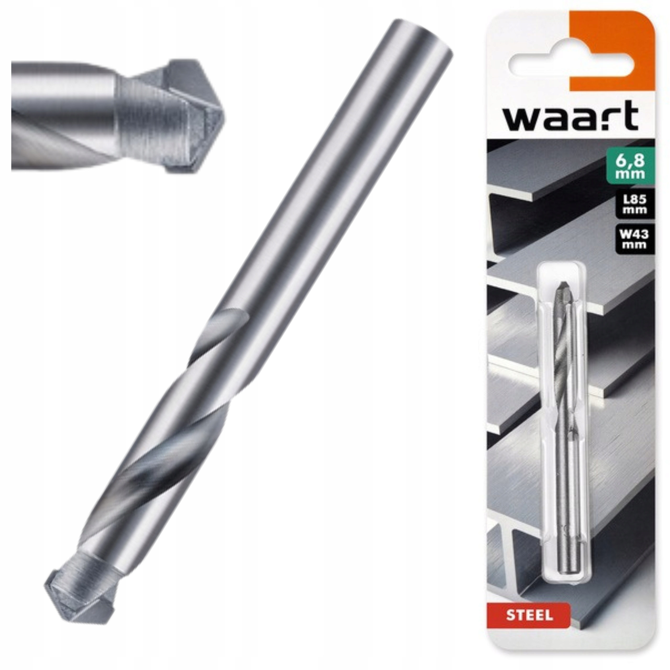 WIERTŁO DO METALU WĘGLIK SPIEKANY do Twardej Stali Tytanu Żeliwa 6,8 MM