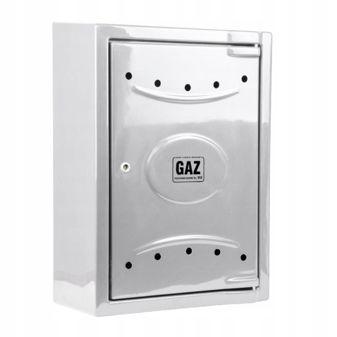 Szafka PUNKT GAZOWY 600x800x250mm SZARA PIONOWA na dwa GAZOMIERZE szara