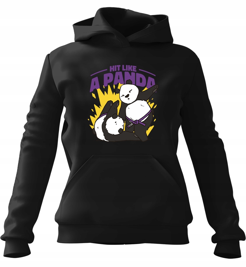 Panda Mikina s kapucí JiuJitsu černá XL