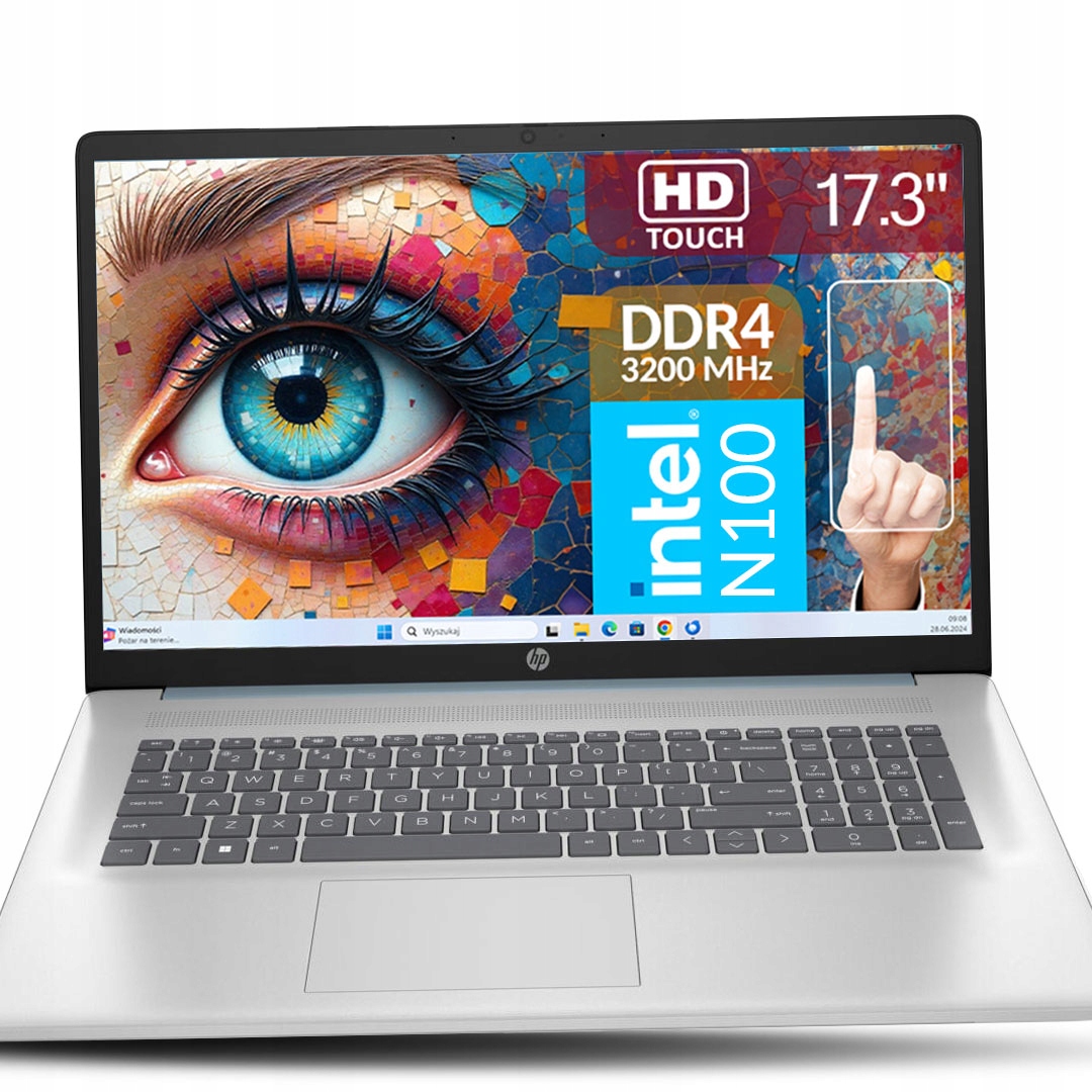 Komputer Biurowy Hp 17 Intel N100 8GB 1TB Ssd Hd+ Ips Touch Blk W11 17,3"