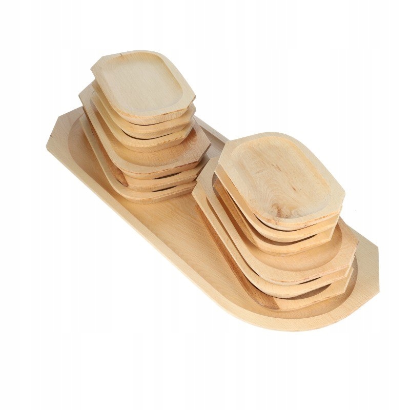 Dřevěné nádobí na grilování, podnos talíře 1+12 DDD187