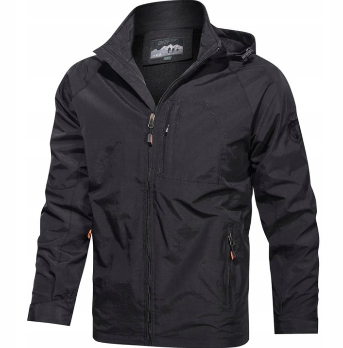 Kurtka męska przejściowa stójka z kapturem