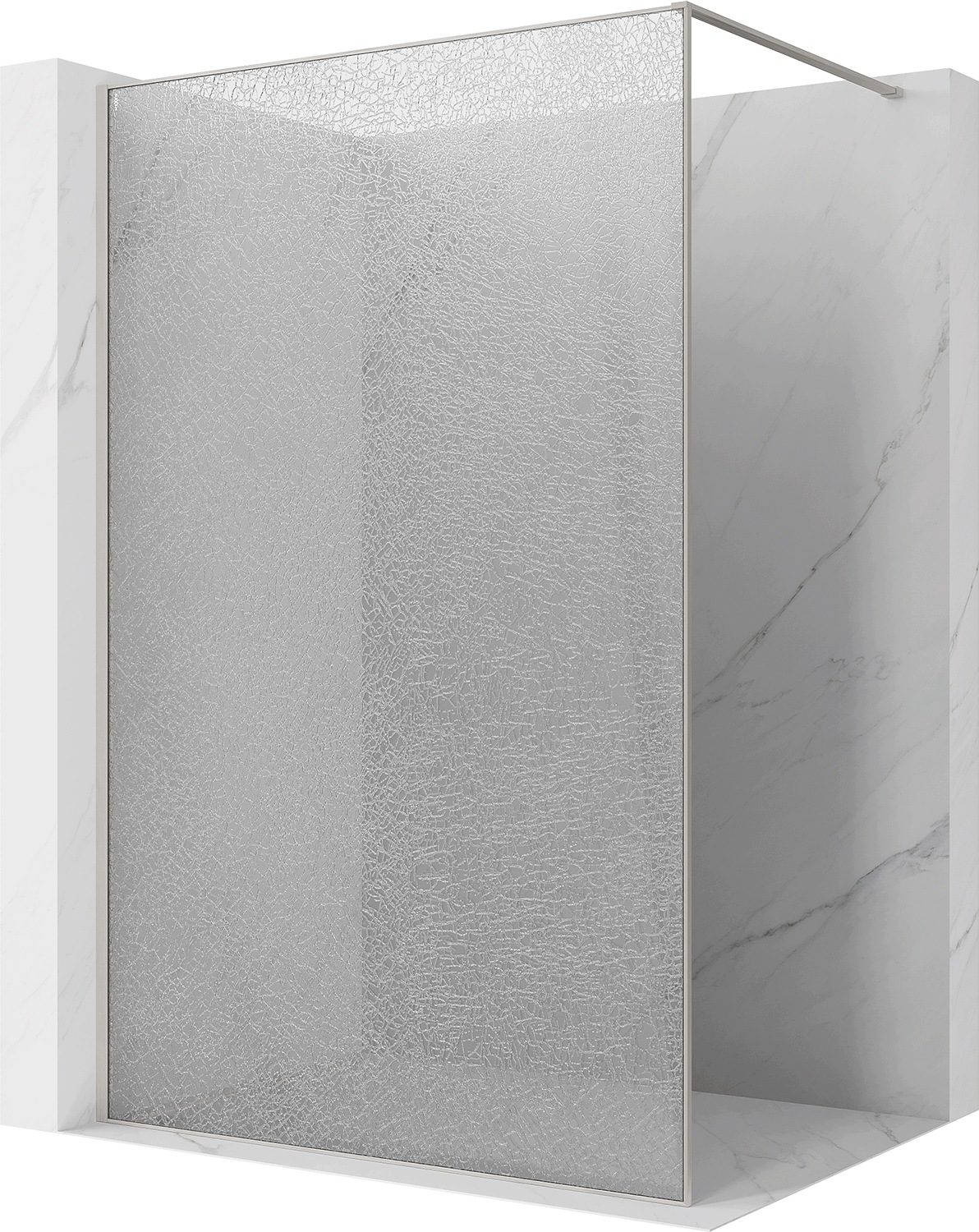 Mexen Kioto Ścianka Prysznicowa Walk-in 130X200 CM 12MM Nikiel Szczotka