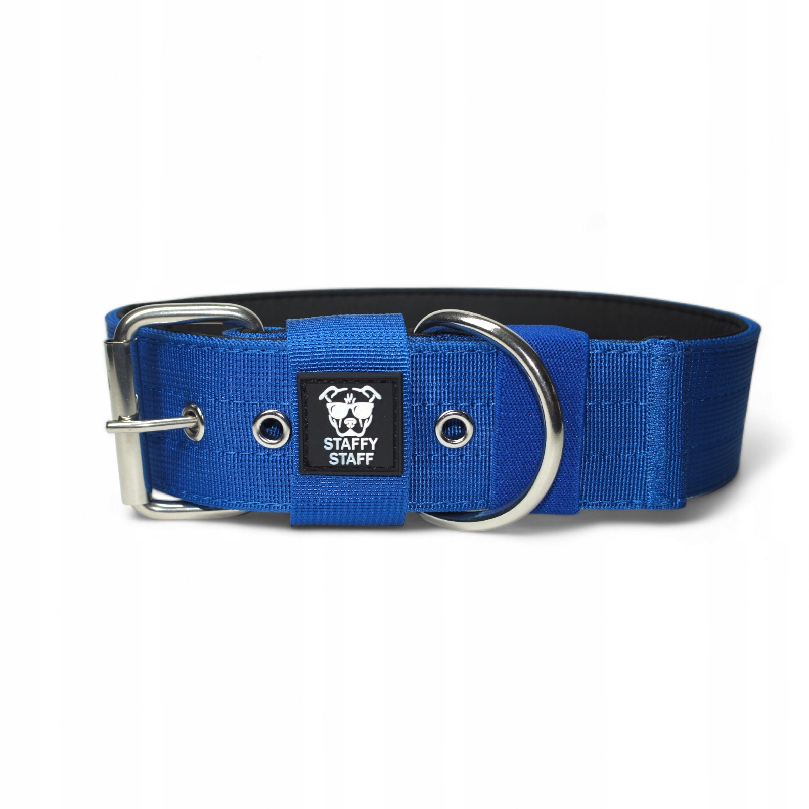 Levně Široký obojek s přezkou StaffyStaff, modrý