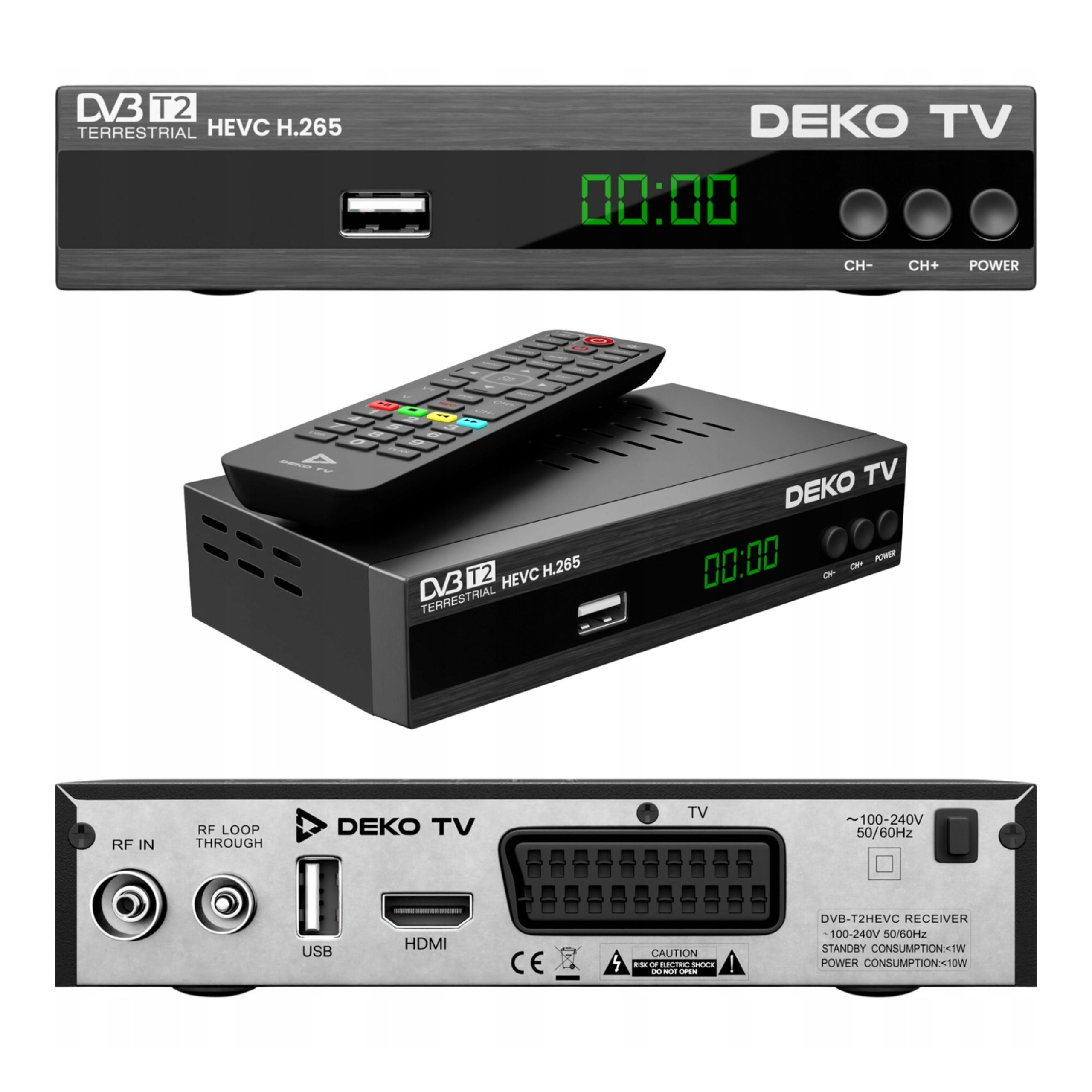 Tuner Dekodér DVB-T2 DekoTV PRO2 pozemní televize Hevc H.265 Deko Pilot