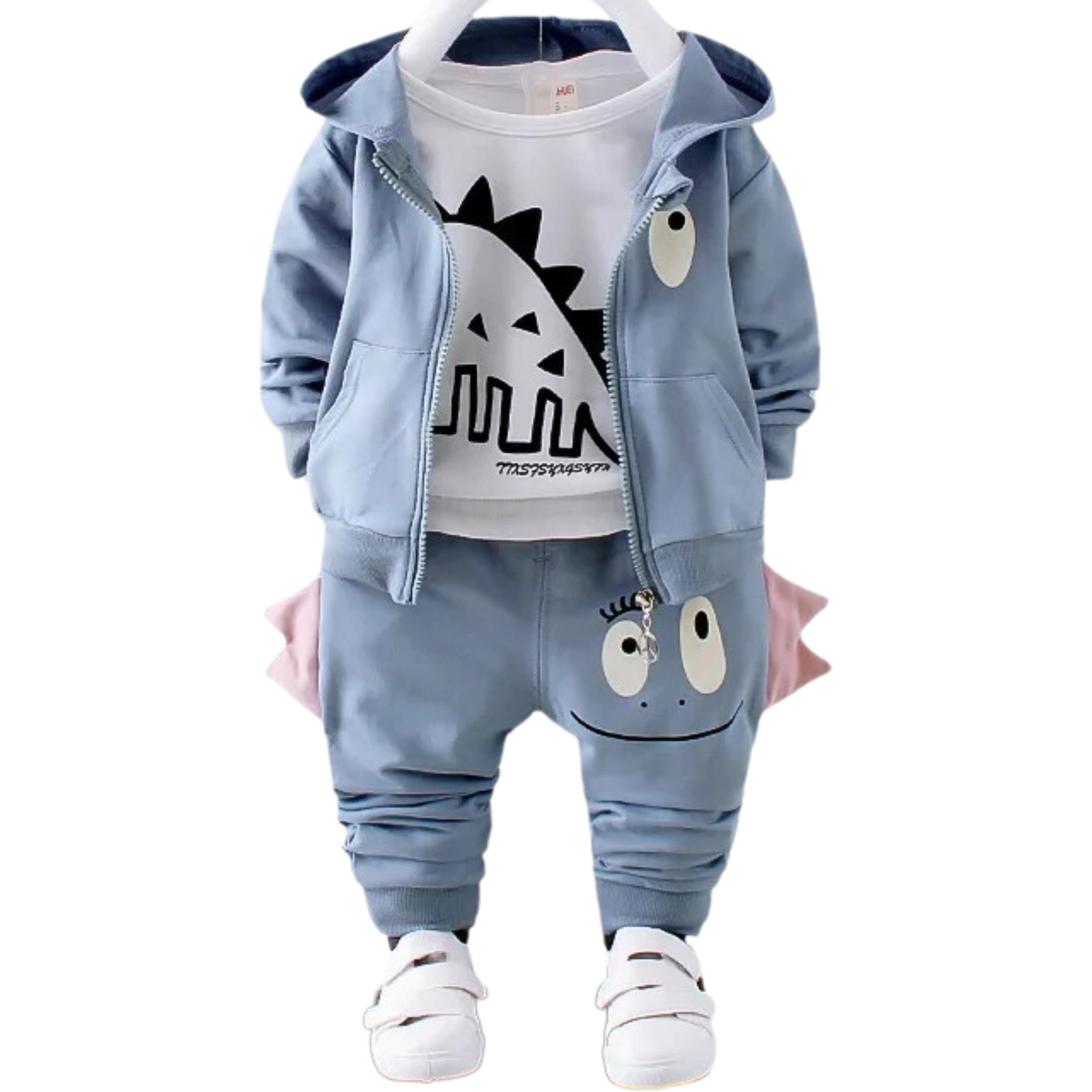 Modny dres dla chłopca bluza spodnie bluzka dinozaur stylowy