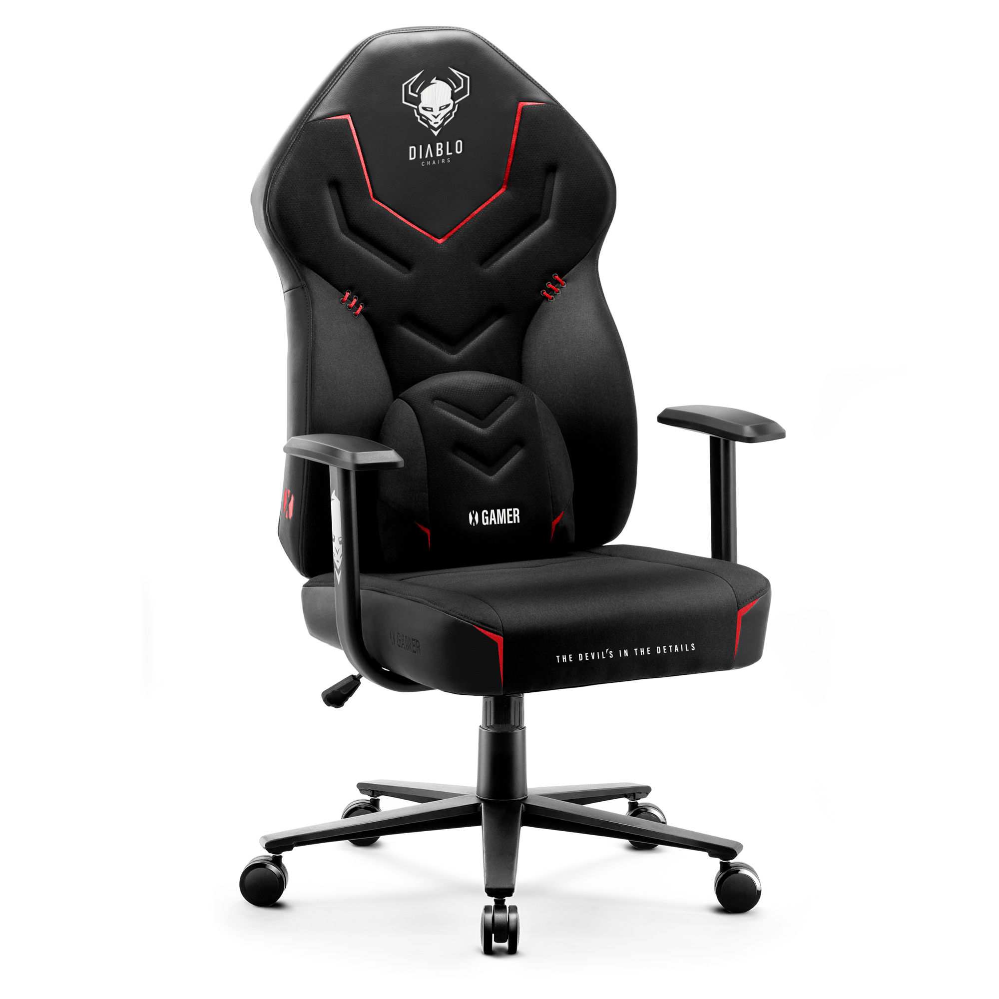 Herní otočná židle Diablo X-Gamer Normal Size Dark Obsidian, černá