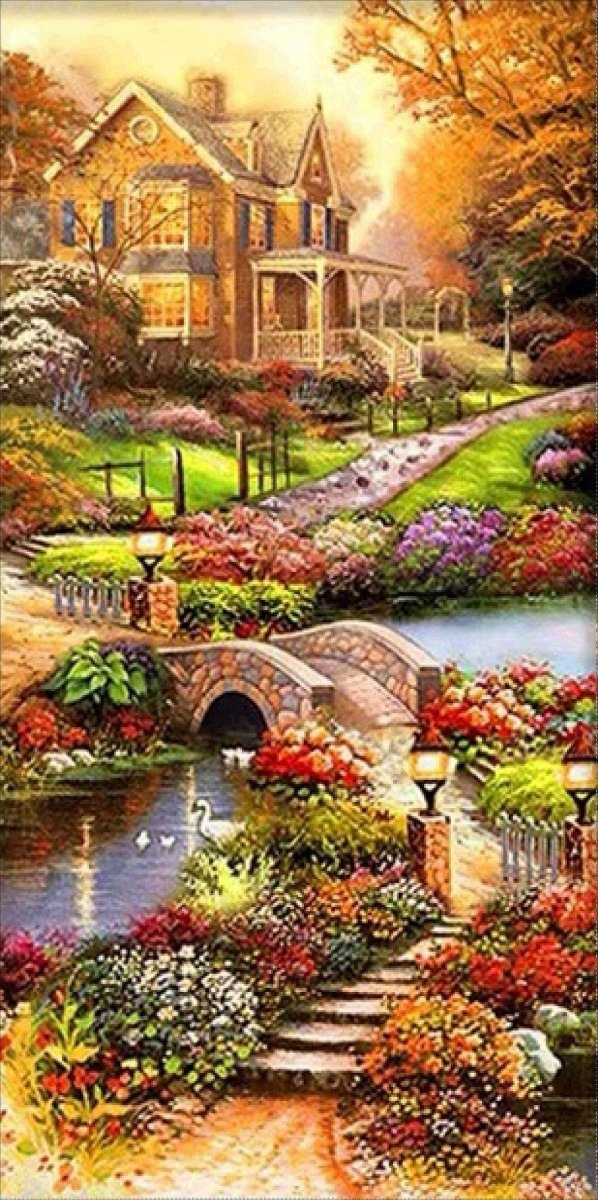 Diamantová Výšivka Diamond Painting Mozaika Podzimní nálada 45x85cm Sada 5D