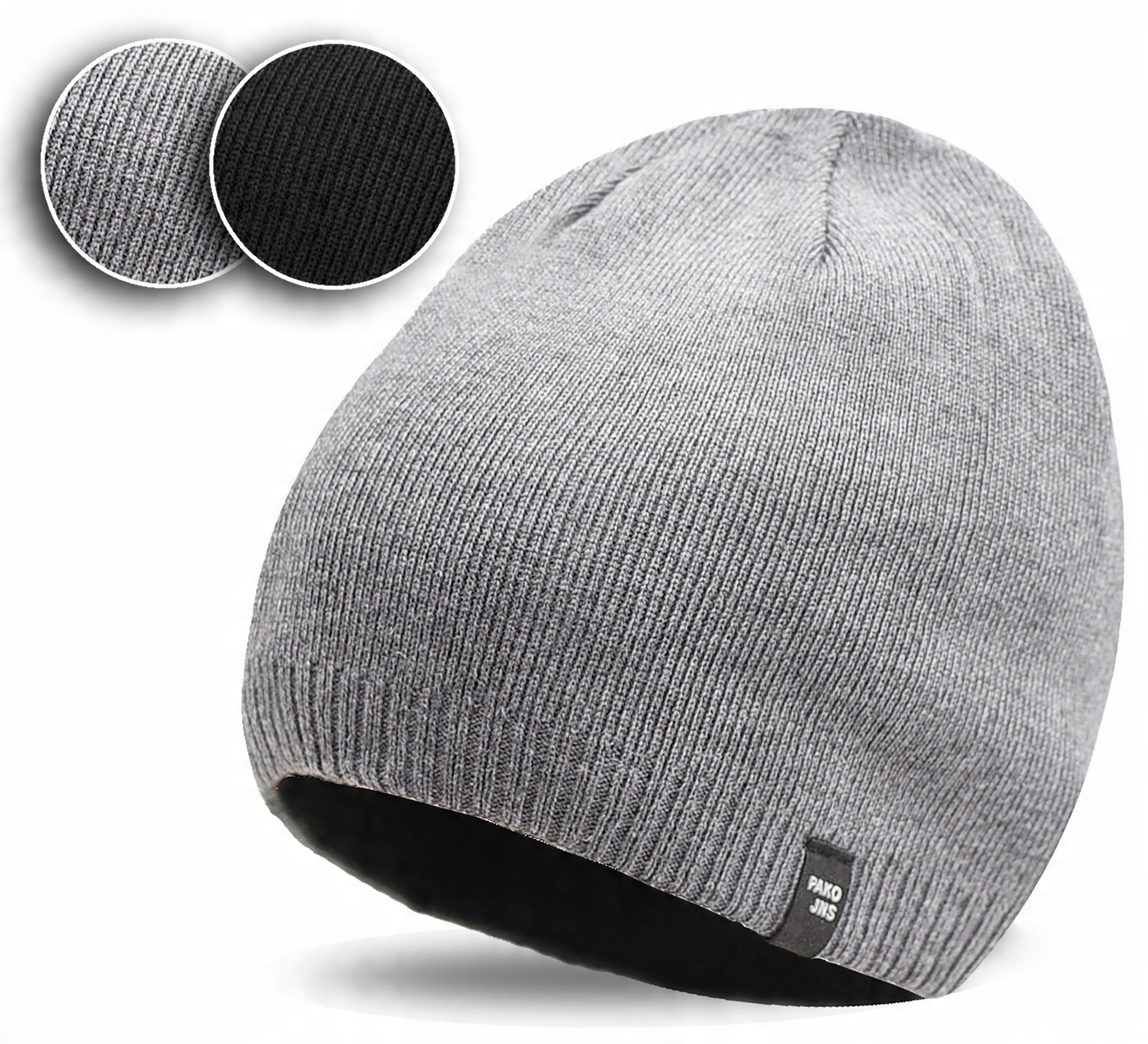 

Czapka beanie dzianinowa Dwustronna na zimę jesień