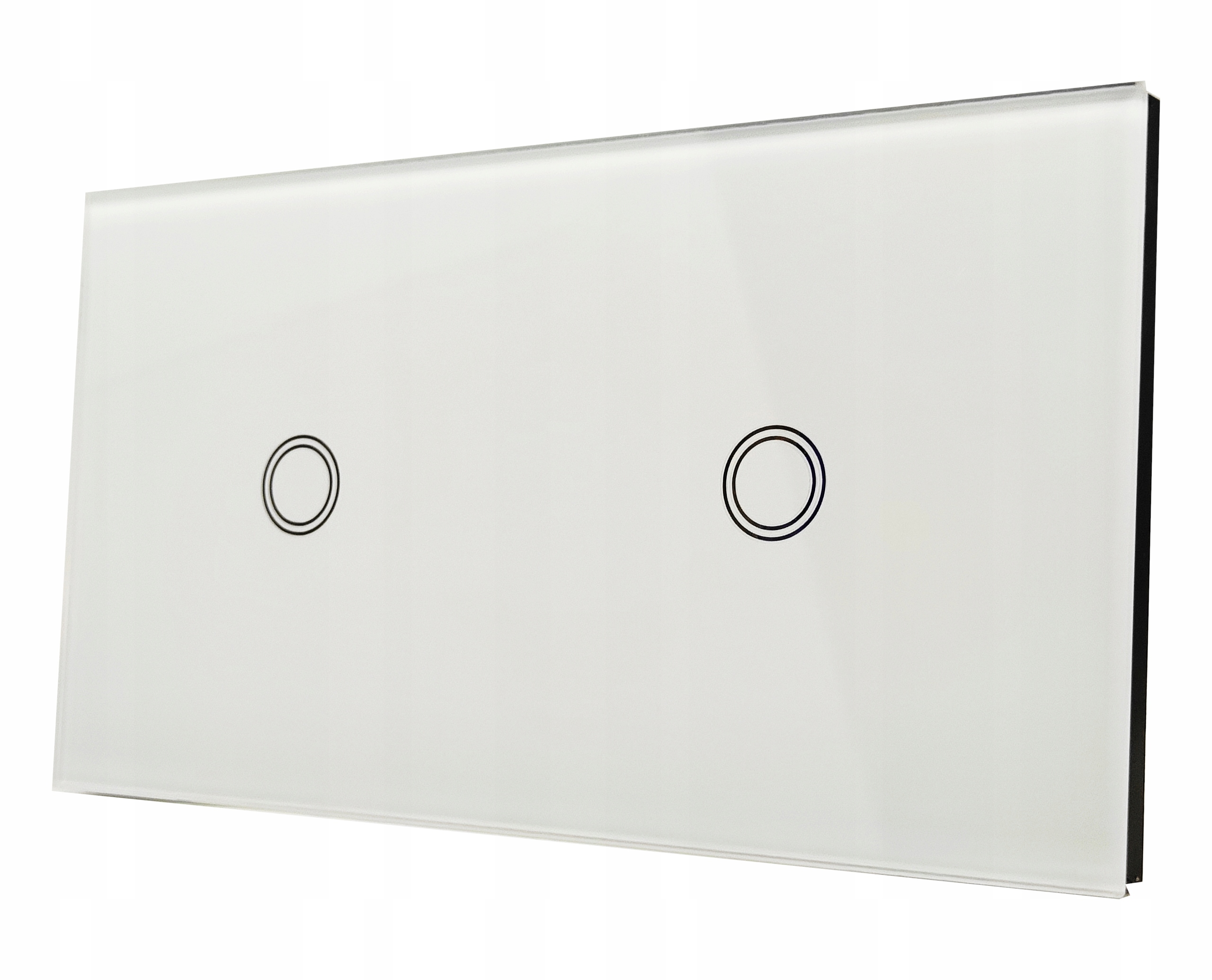 

Włącznik Światła Dotykowy Szklany Panel Biały 1+1