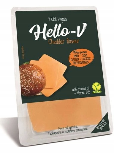 Levně 5 x Hello-v Rostlinná alternativa sýra cheddar- plátky 140 g
