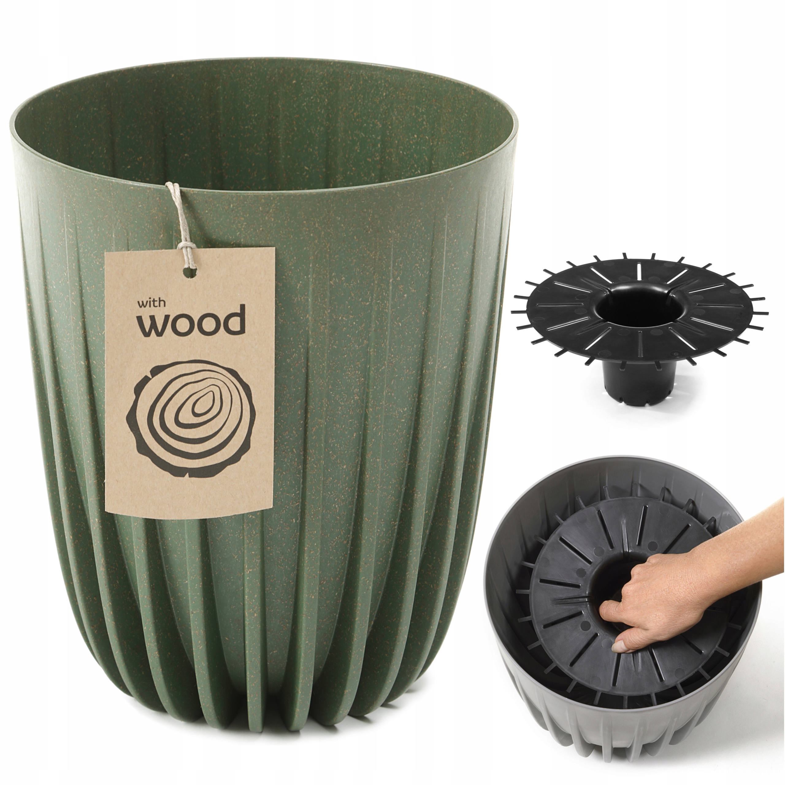 

Donica Mira 250 WYS.30 CM ŚR.25 Eco Wood Zielony