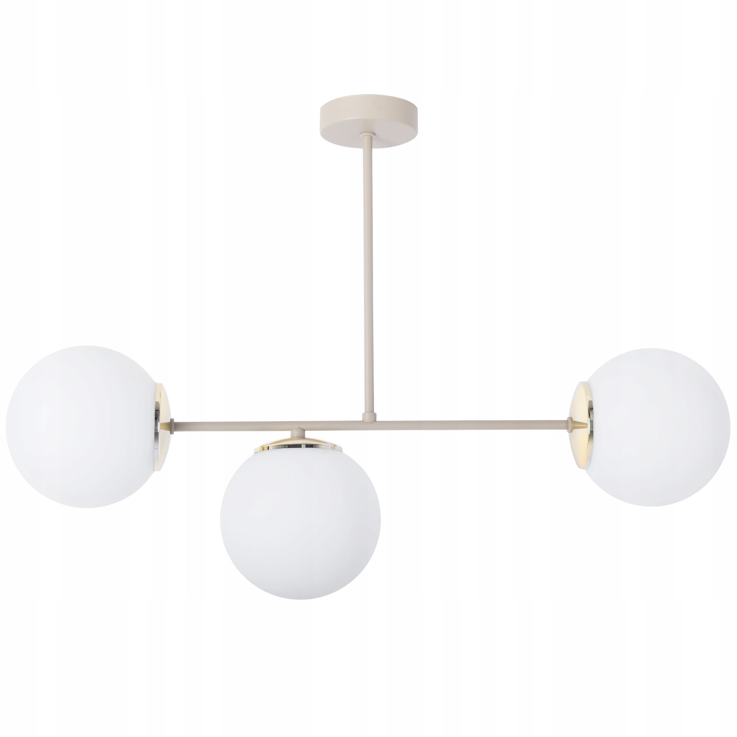 Závesná Stropná Lampa, Trojitý Béžovo-zlatý Luster Do Obývacej Izby