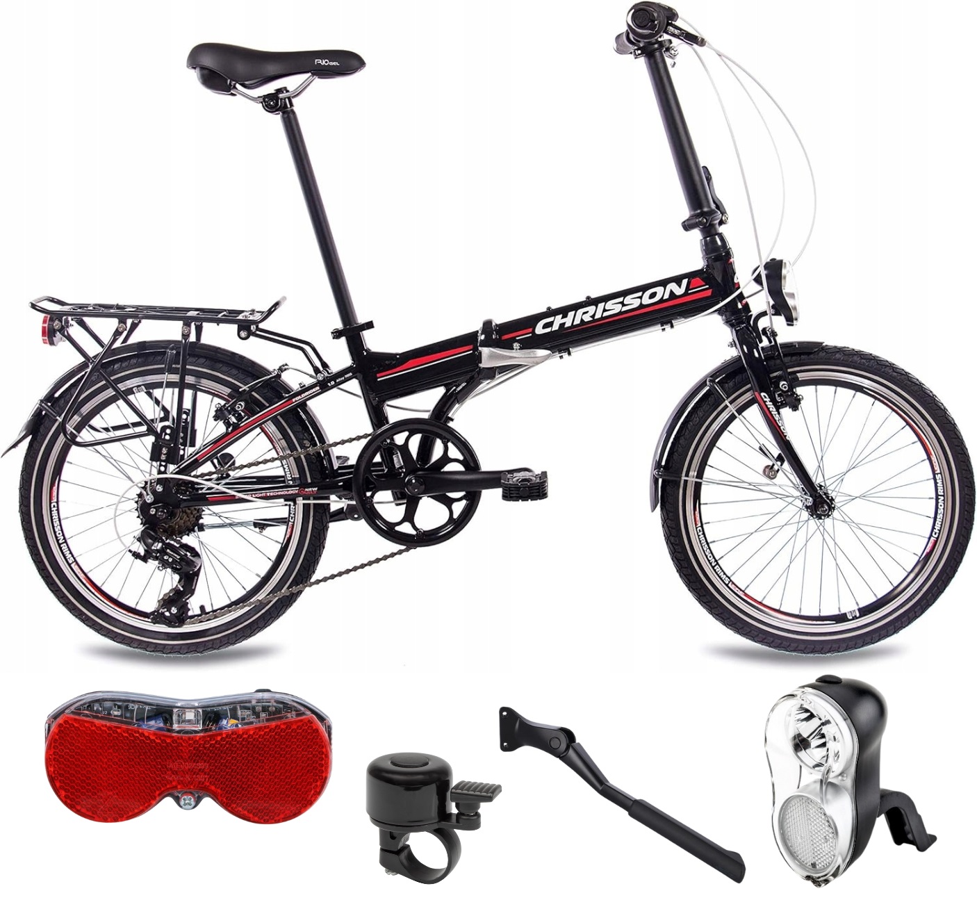 Městské skládací kolo 20 Skládací nosič zavazadel pro muže Alu Osvětlení pro ženy