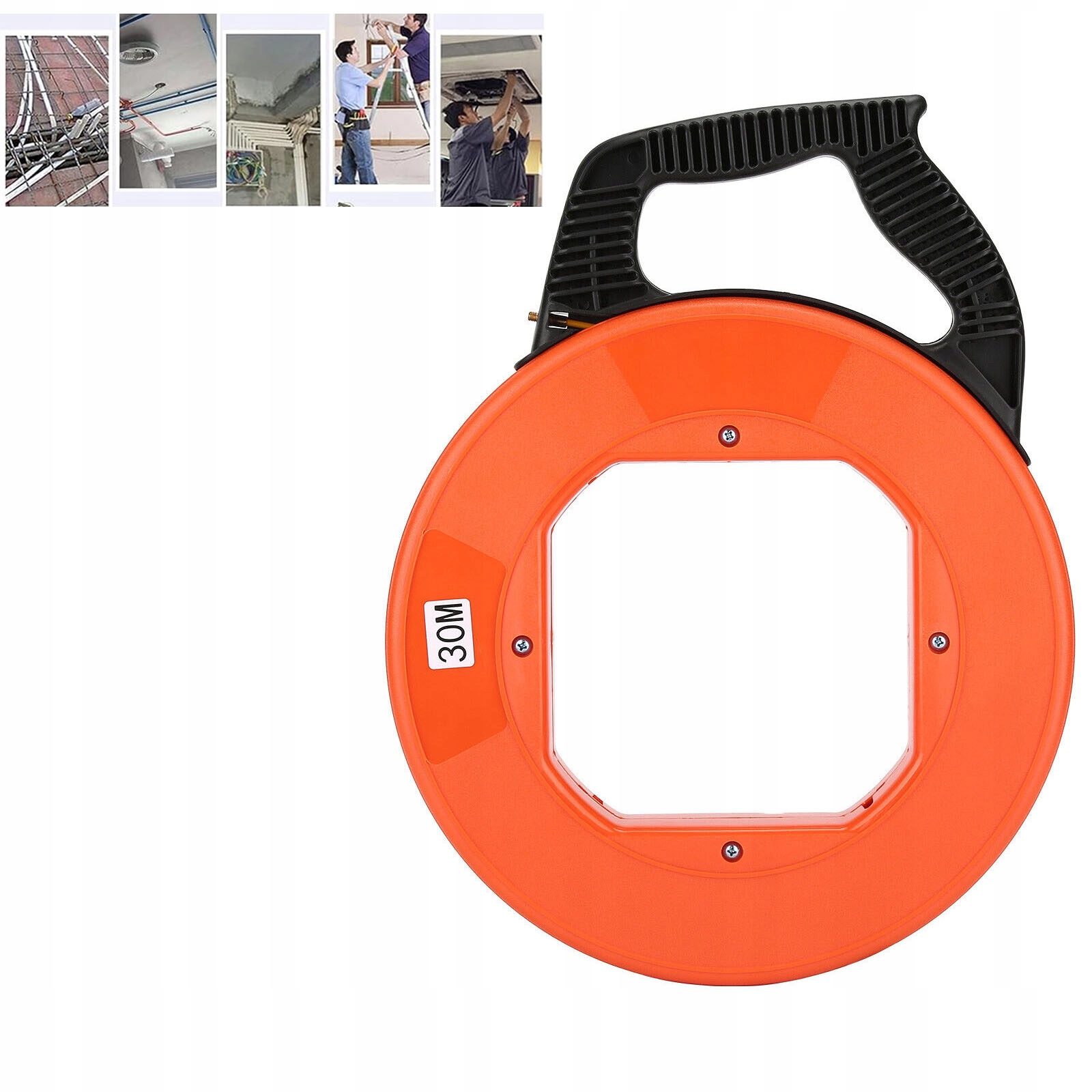 Skleněné Vlákno Kazeta Pilot Pro Protahování Kabelů Stalka Naviják 30 m 4 mm