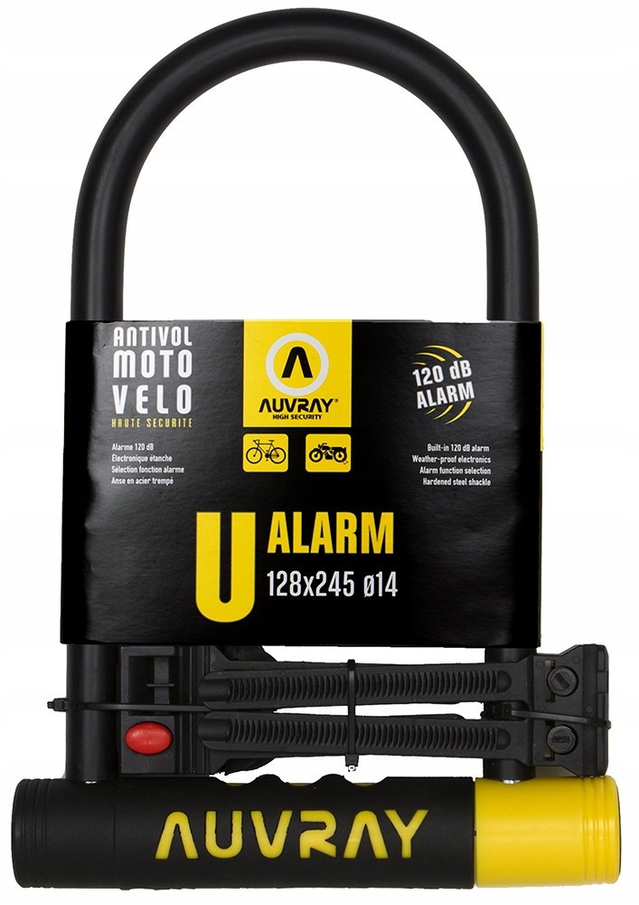 Auvray zapínanie U-lock S Alarmom – 128 x 245 mm, priemer kolíka 14 mm