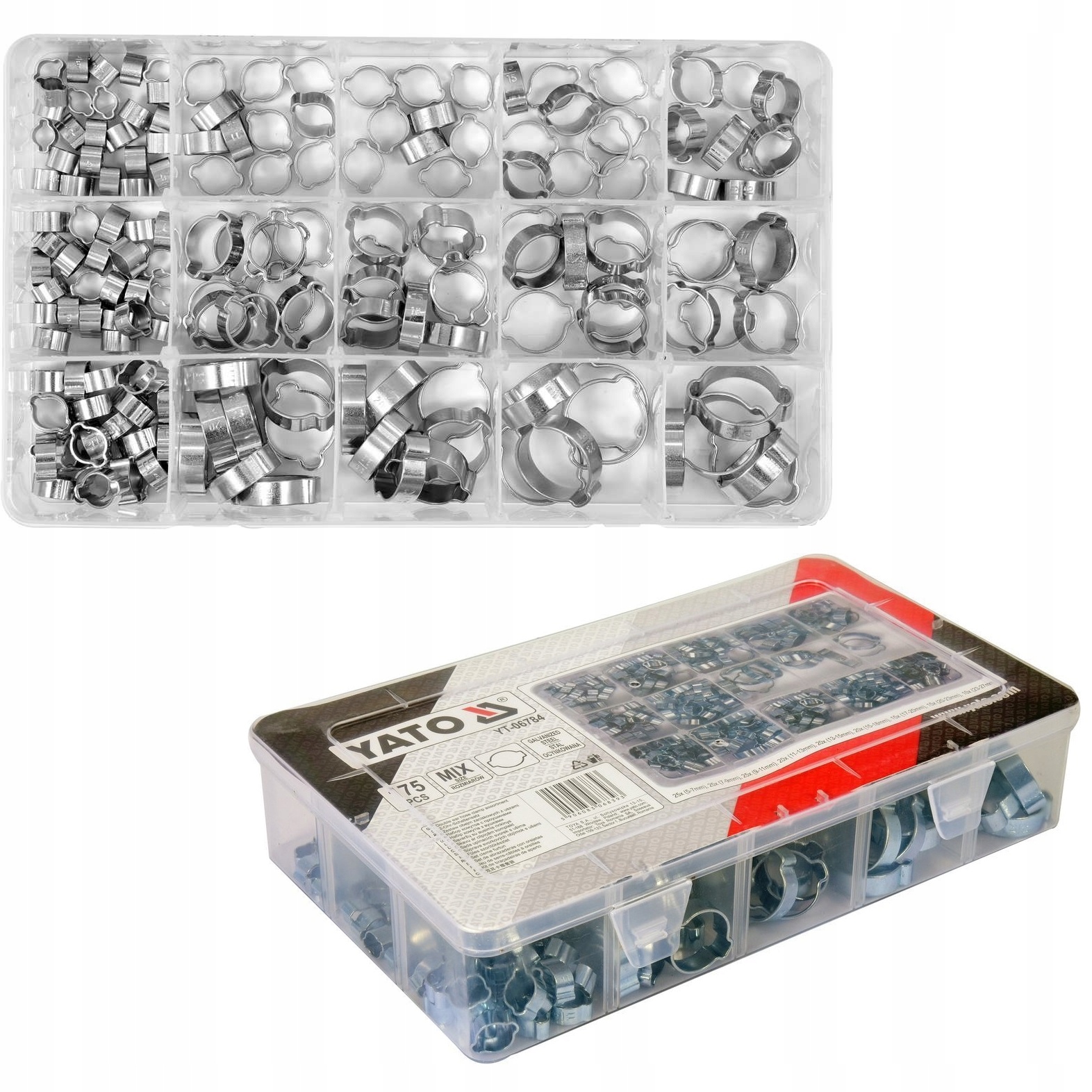 YATO 175pcs сталевий Затискач хомут комплект