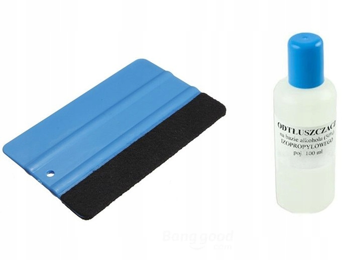 Zestaw do aplikacji folii z odtłuszczaczem 100 ml i raklą 13x8 cm