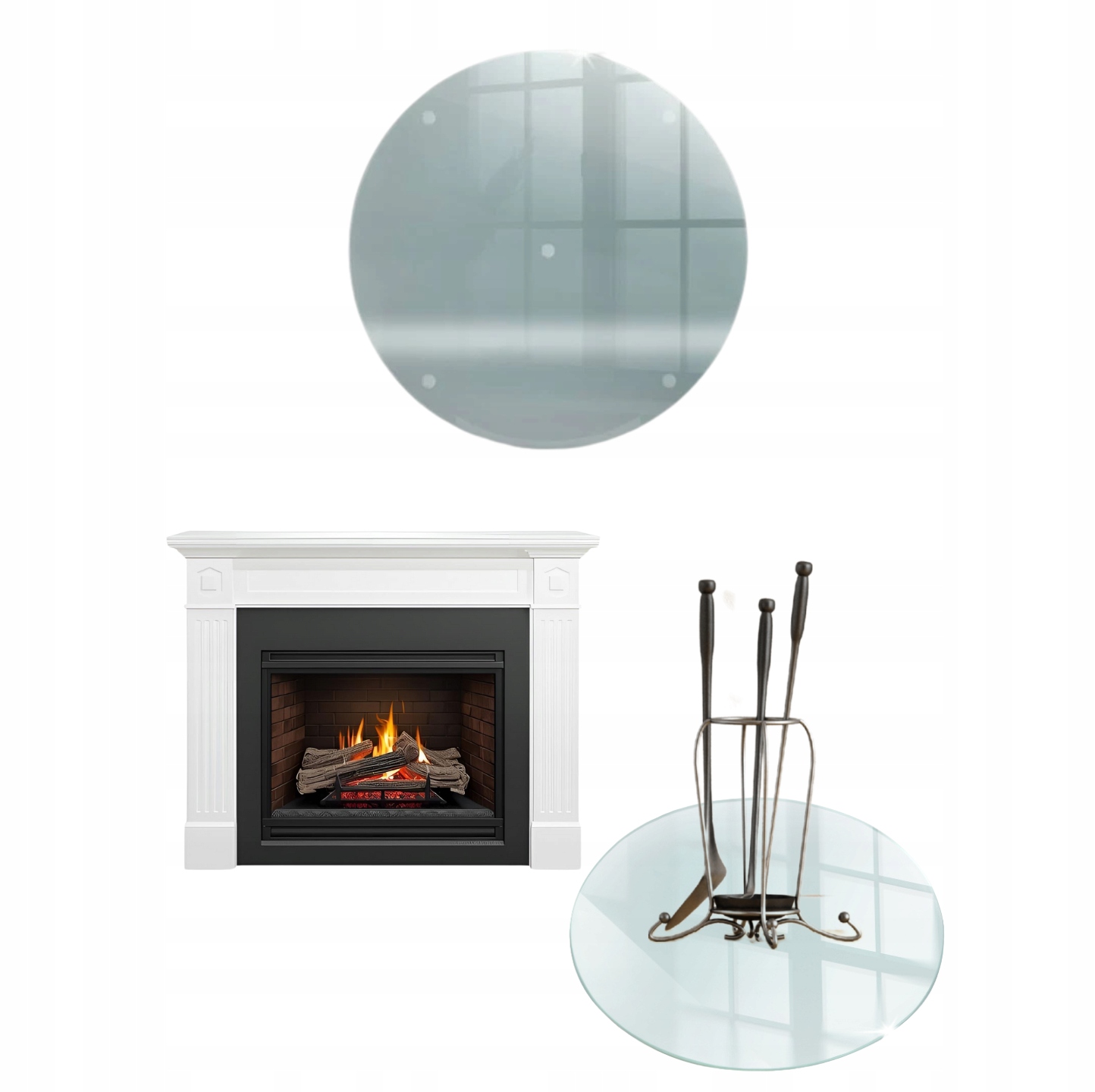 Sklo Pod Krb Tvrzené Sklo Podstavec Kulatý Fi 60 CM Průhledný