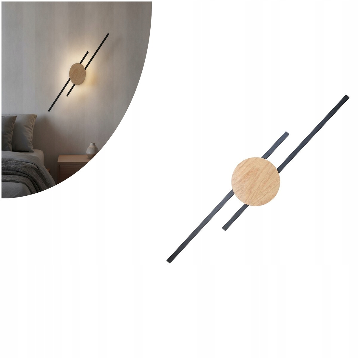 Led nástenné svietidlo 24W Java Black Wood 1369 Tk Lighting