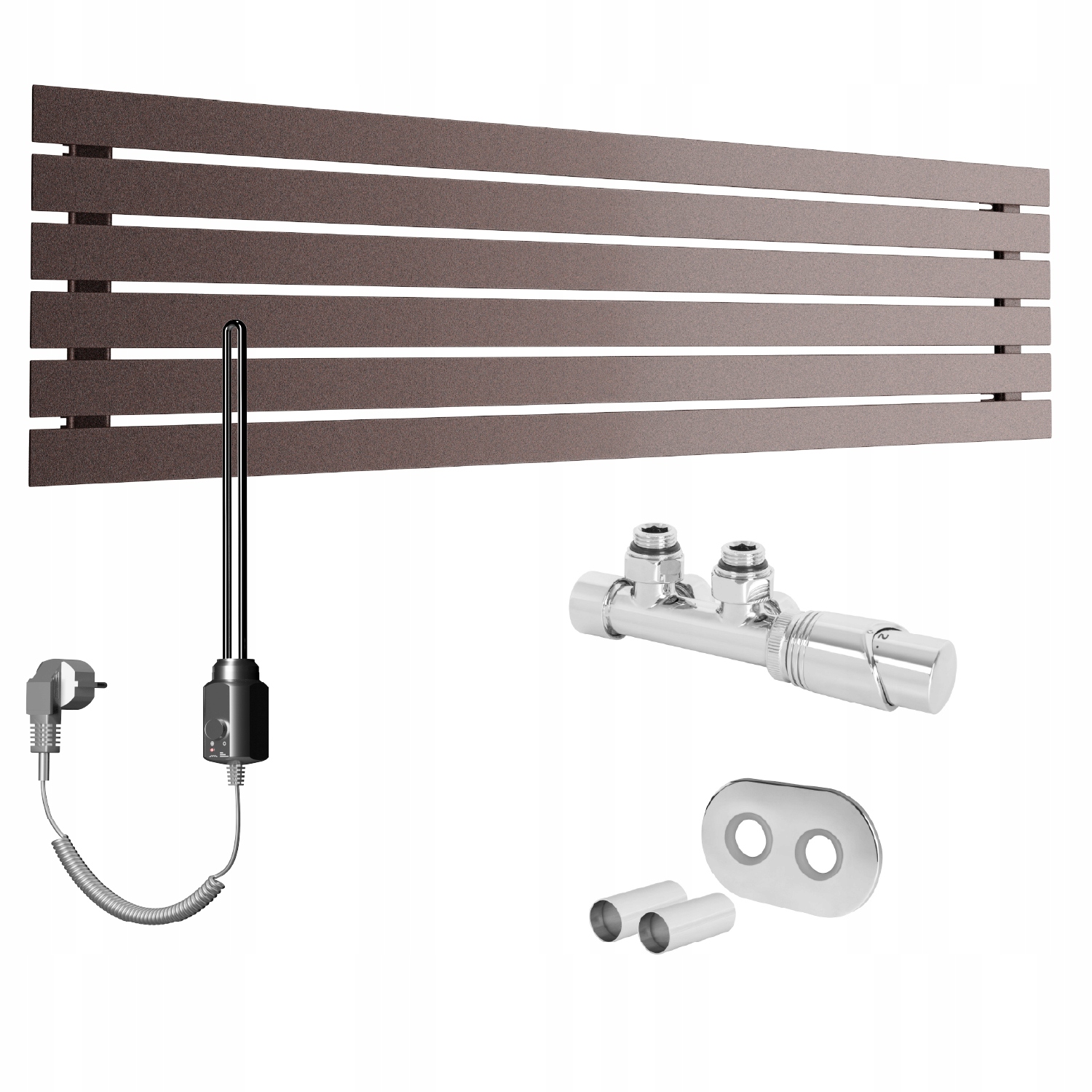 Set Vodovodní a elektrický horizontální ohřívač Bello 45x180 Bordo