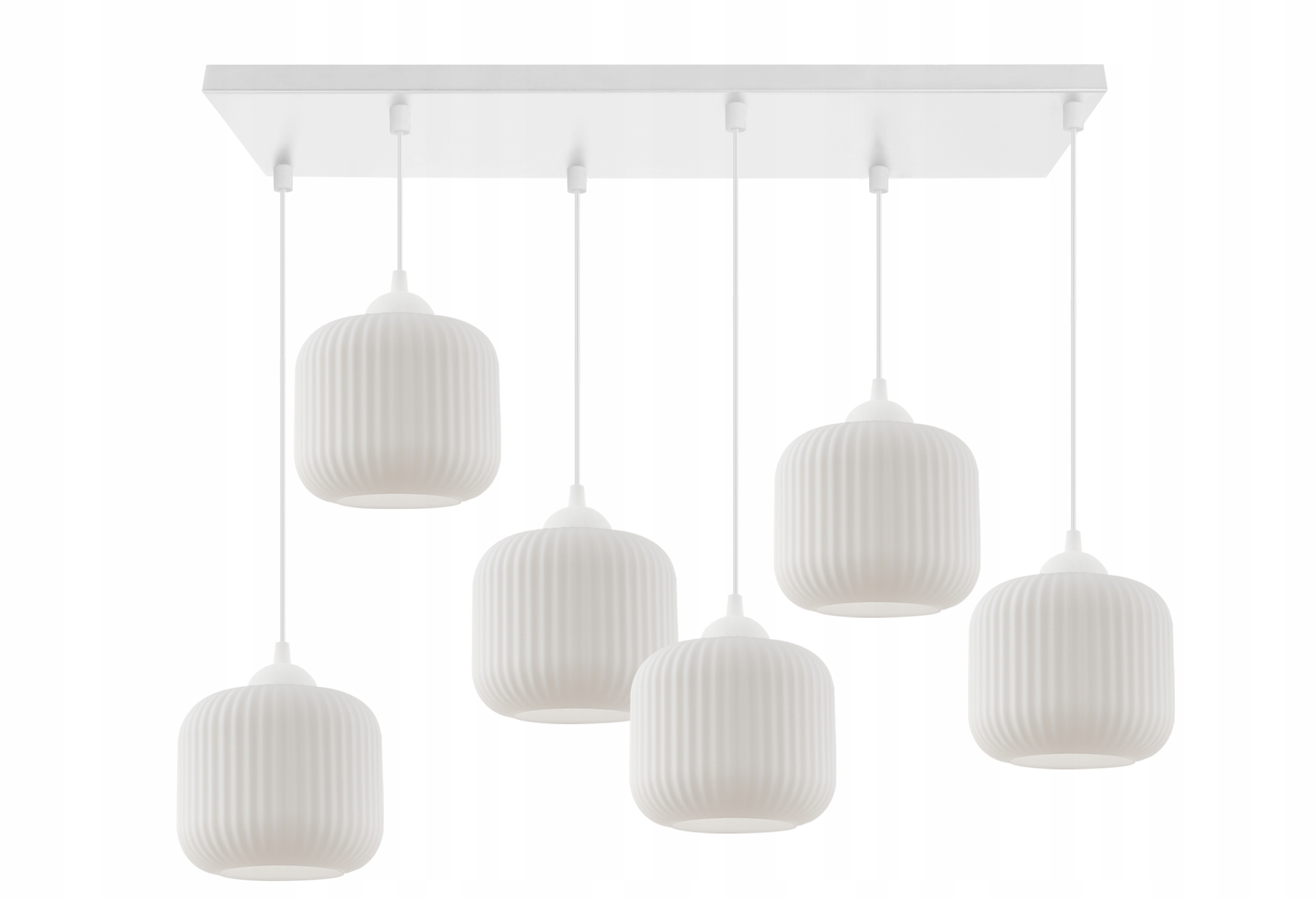 Elegantné ryhované tienidlá, biela lampa Riffle pre škandinávske interiéry
