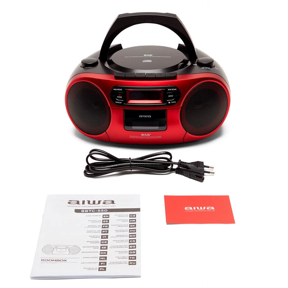 BOOMBOX AIWA BBTC-660DAB/RD Bluetooth Złącza minijack USB