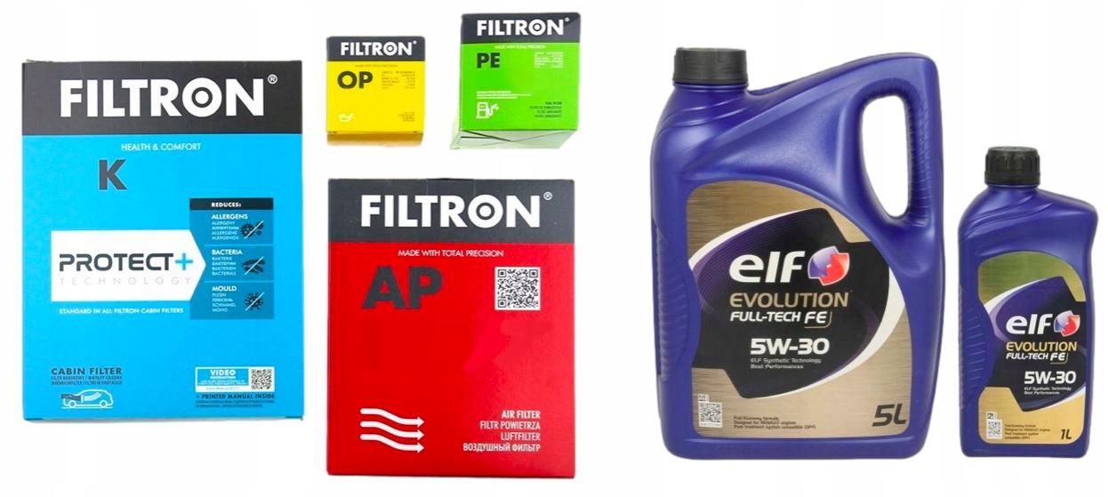 Filtron Sada Filtrů Olej Elf 5W30 Fulltech 6L Renault Laguna III 2.0 DCI
