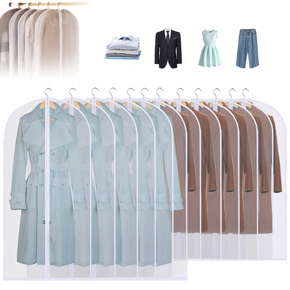 Levně 12-DÍLNÉ Průhledné Voděodolné Sáčky Na Oblečení S Zippery
