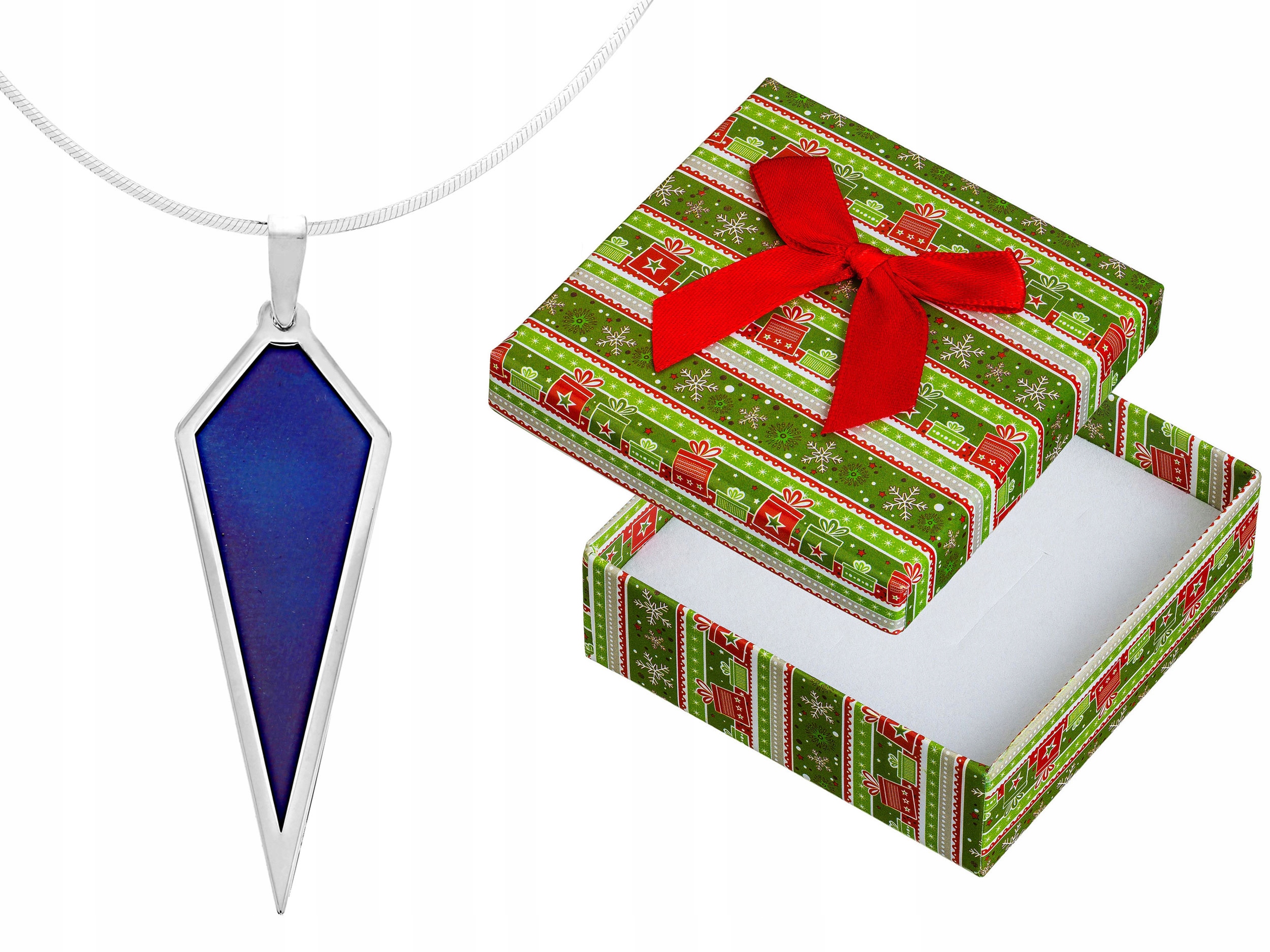 Velký Stříbrný Dámský Modrý Náhrdelník s Titanem Stříbro Titan Dlouhý 65 cm