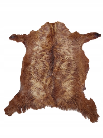 Kozia prírodná ryšavá koža s pramienkami kože z kôz