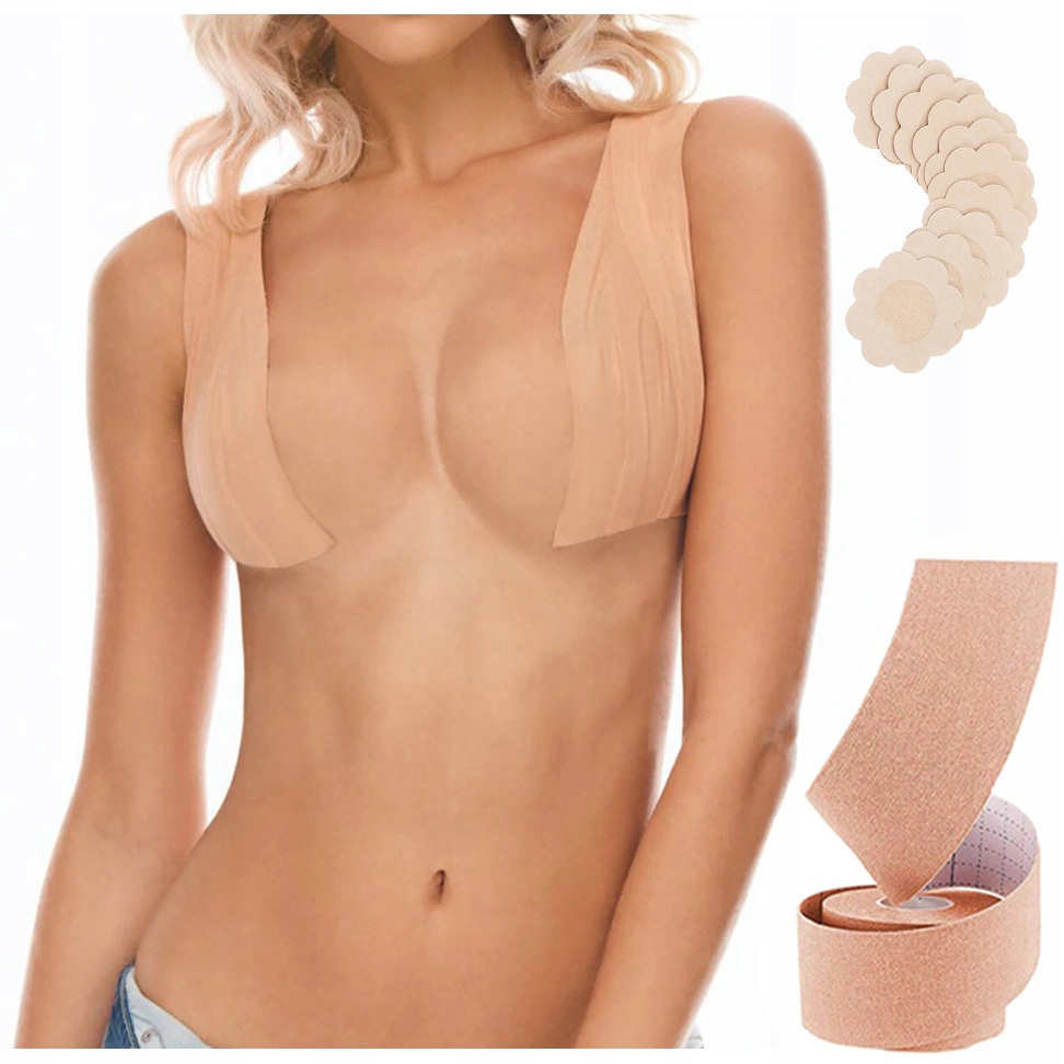 TAŚMA MODELUJĄCA DO BIUSTU UNOSZĄCA BIUST PLASTRY NASUTNIKI PUSH UP 5CMX5M Linia regular