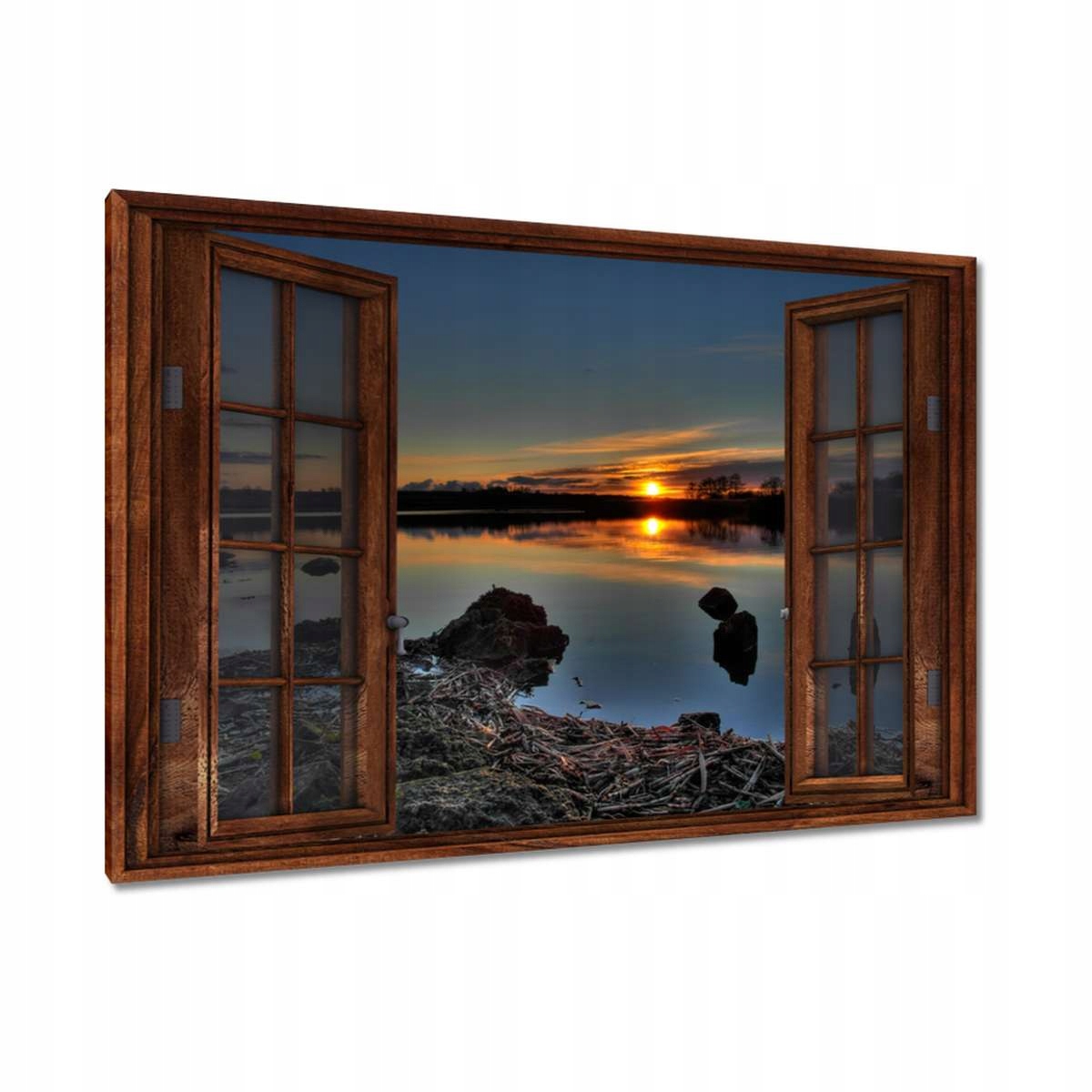 Obrazy 120x80 Slunce zapadající jezero