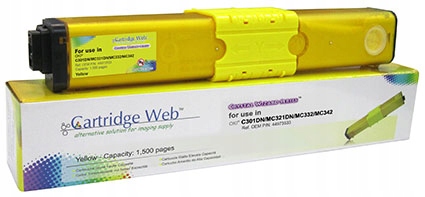 Toner Cartridge Web Yellow Oki C301 náhrada 44973533