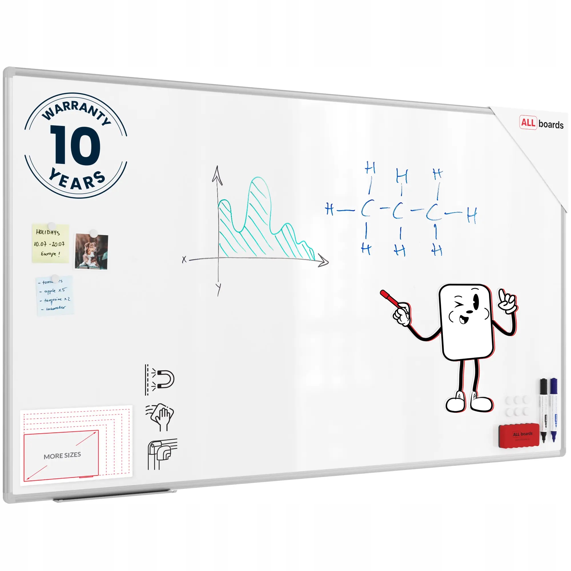 Tablica magnetyczna biała 170x100 cm rama aluminiowa Premium Expo
